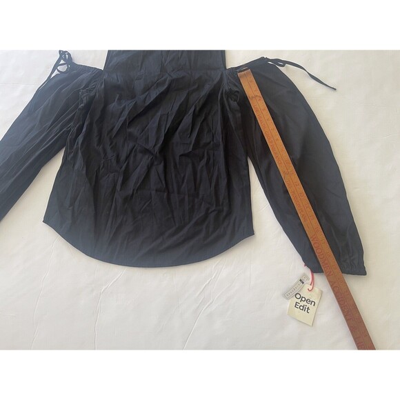 Open Edit Off The Shoulder Black Long Sleeve‎ Top Size XS New With Tags - Picture 3 of 8